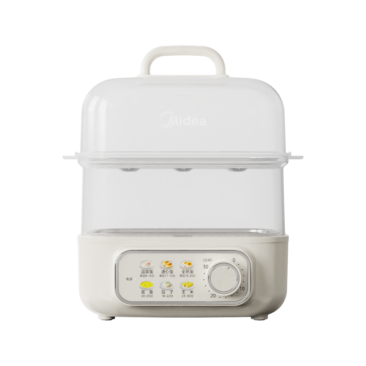 美的(Midea)煮蛋器蒸蛋器双层家用迷你小蒸锅早餐鸡蛋羹自动断电防干烧便携式家用 MZ-ZDE2015