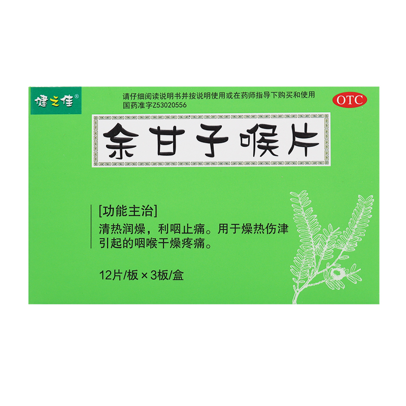 健之佳余甘子喉片 36片/盒云南云河清热润燥利咽止痛用于燥热伤津引起的咽喉干燥疼痛高清大图