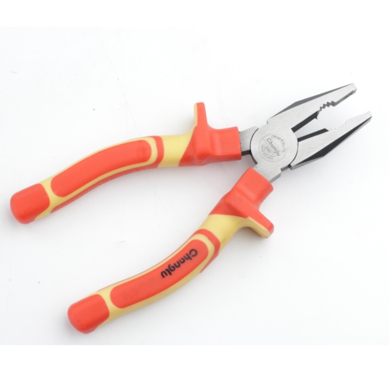 长鹿VDE绝缘电工钢丝钳 6寸 把高清大图