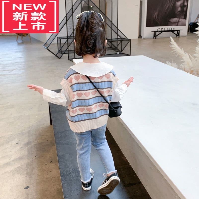 可莉允宝宝毛衣春秋女童针织马甲2022新款洋气儿童秋装外穿小童针织背心图片