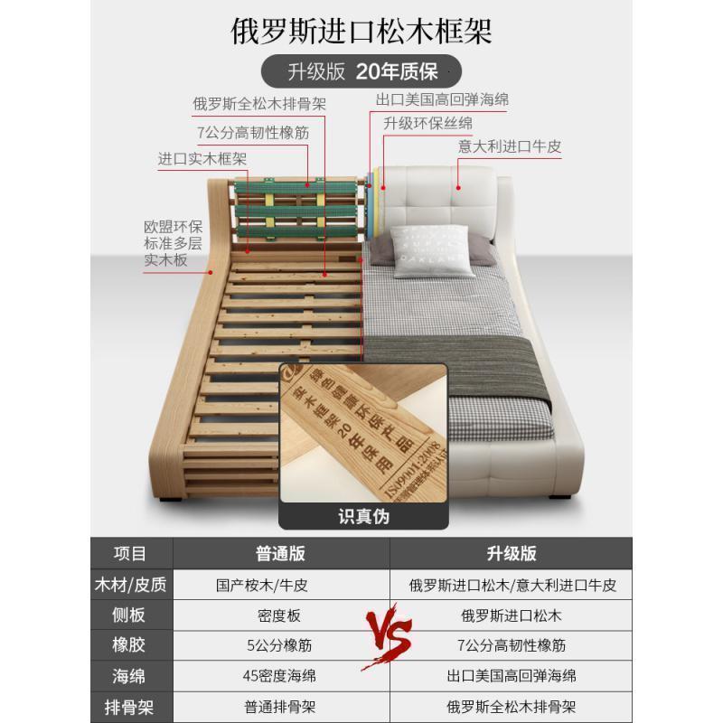 森美人床1.8米双人床婚床现代简约床主卧榻榻米欧式皮床家具