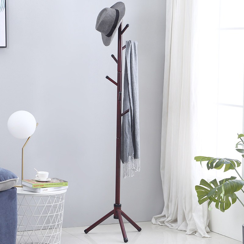 苏宁放心购实木衣帽架 落地立式衣服架子挂衣架单杆式简约现代卧室