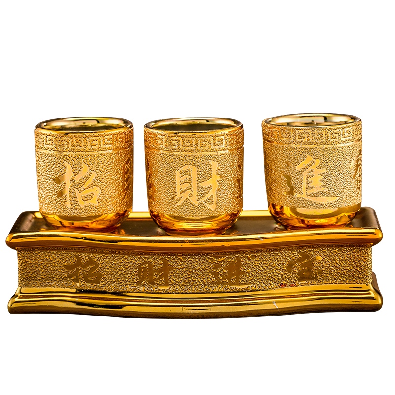 佛具用品佛前供水杯供奉财神爷观音菩萨佛堂供佛陶瓷圣水杯摆件 三维工匠 钛红供水杯小号一个高清大图