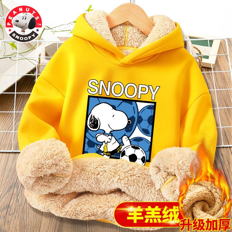 童装儿童卫衣加绒保暖冬季男女中大童羊羔绒连帽休闲针织上衣LJX高清大图