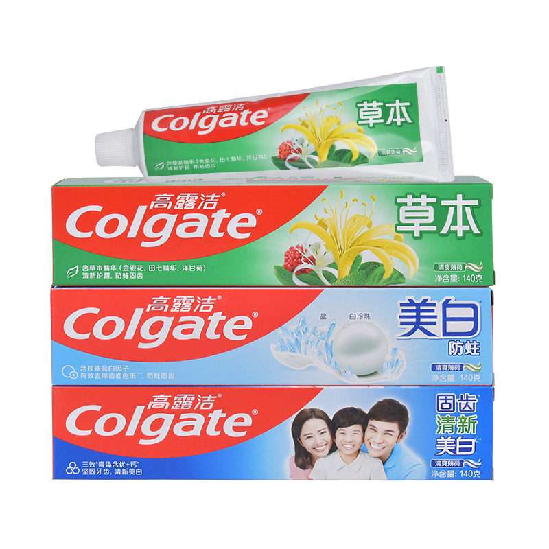 140g高露洁牙膏批发护龈固齿清新口气成人家庭装牙周家用品牌正品-【美白防蛀】*1支