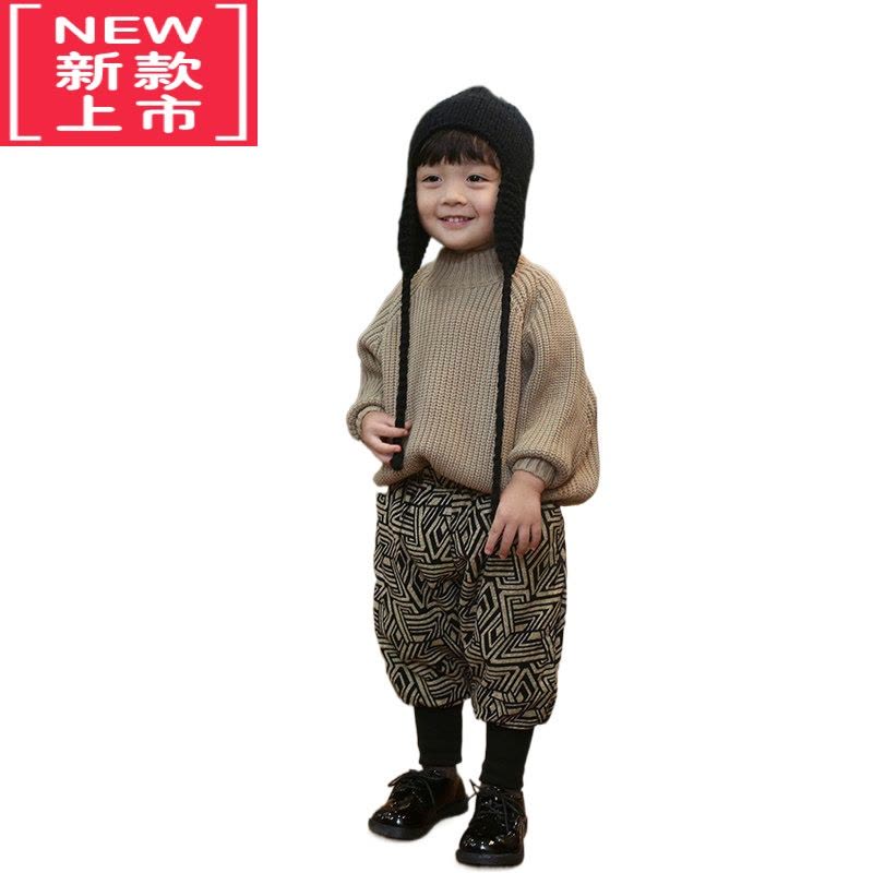 可莉允砚台家韩版儿童毛衣男女童半高领粗针宝宝套头2022秋冬新款加厚潮图片