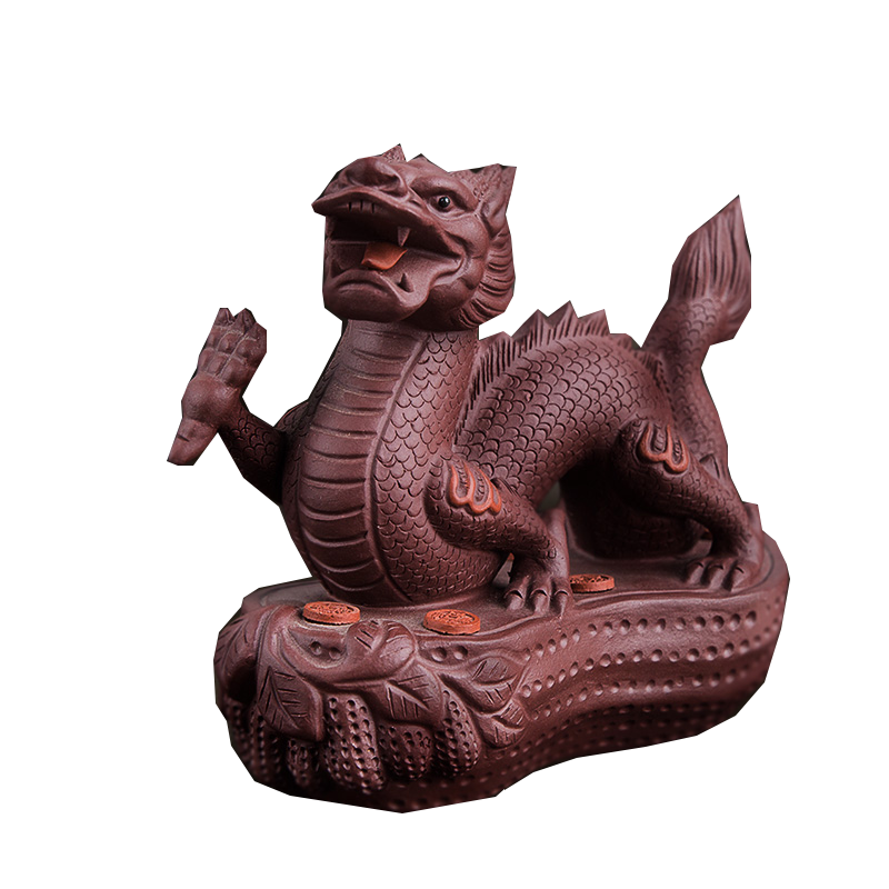 凯斯唯嘉宜兴紫砂龙茶宠摆件精品可养名家手工生肖龙茶玩茶具配件摆设