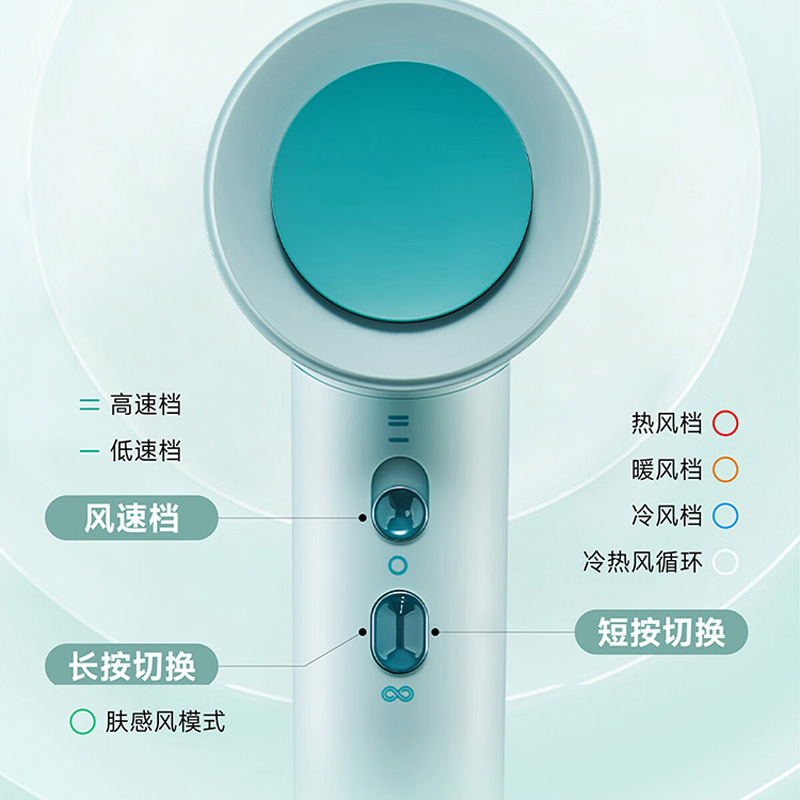 奔腾吹风机浓度负离子有效中和静电吹出垂顺智能控温PH9903高清大图