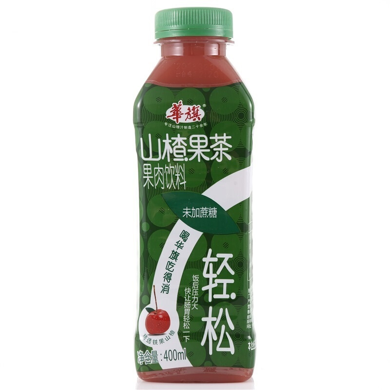 华旗 无糖 山楂果茶 果肉果汁饮料 400ml*12整箱装