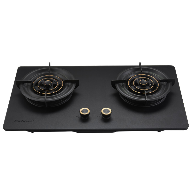 康宝燃气灶(液化气) 家用聚能三环火5.0KW 嵌入式台式两用灶具 黑色磨砂闪金钢化玻璃面板灶具JZY-Q250-Y5