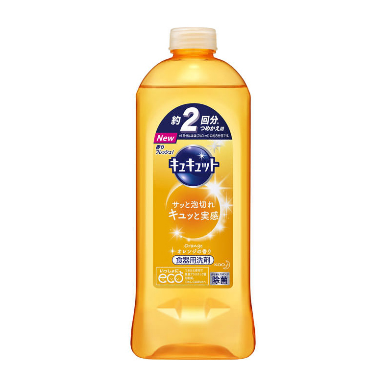 花王(KAO) 水果蔬菜餐具用浓缩洗洁精 385ml（替换装）橘子味