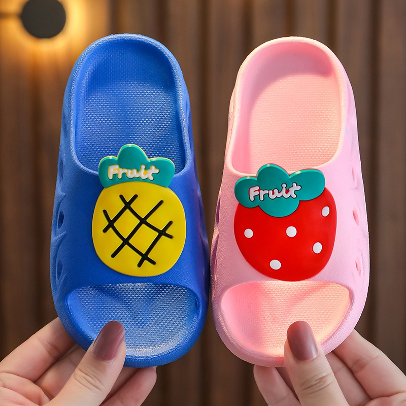 儿童拖鞋女童室内凉拖鞋防滑软底宝宝小孩水果草莓卡通中大童拖鞋
