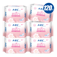 ABC 淡雅 棉柔 卫生护垫 超薄 透气 163mm*20片*6包共120片 有香味 国产