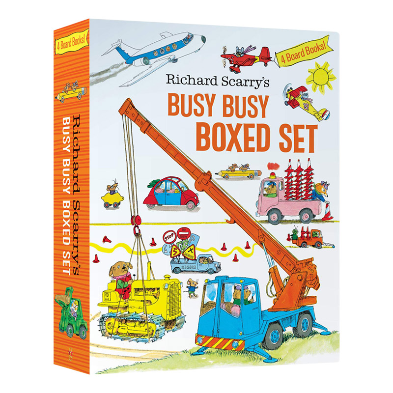 [醉染正版]斯凯瑞繁忙的场所系列 4册套装 英文原版 Richard Scarry’s Busy Busy Boxed高清大图