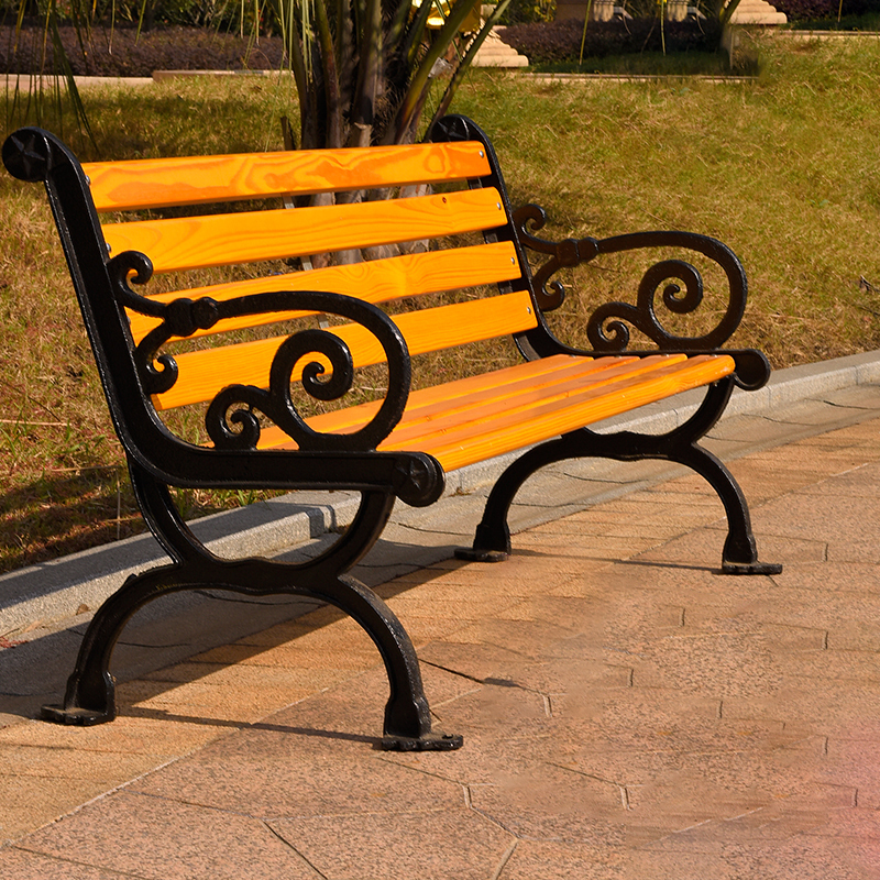 苏宁 金菲罗格 办公家具 公园庭院户外靠背椅 防腐木黄色-雄狮款150cm高清大图