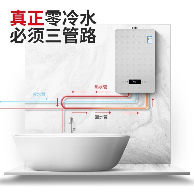 索普恩(SOOPOEN)零冷水 燃气热水器天然气家用13升水气双调恒温即热V系列