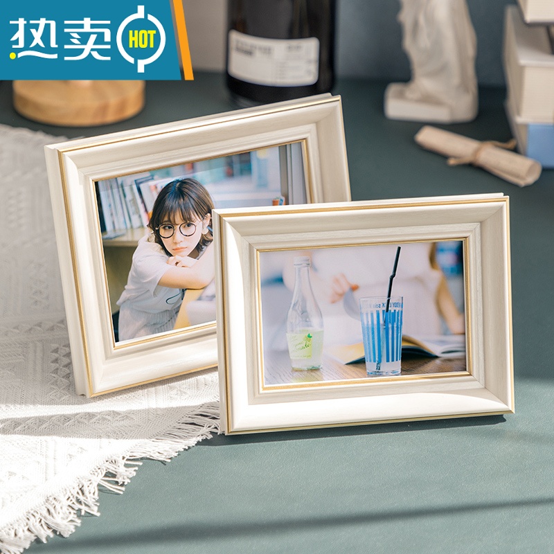 敬平相框摆台6寸六7摆件8七10简约5洗照片做成相册挂墙a4高级感装饰框 弧边纹理白 A4[可放21*29.7cm]横竖高清大图
