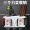 [美淘美艺]家用陶瓷筷子筒厨房筷子笼筷子盒沥水筷子架防霉筷盒 纯白款[五孔沥水]双筷子筒
