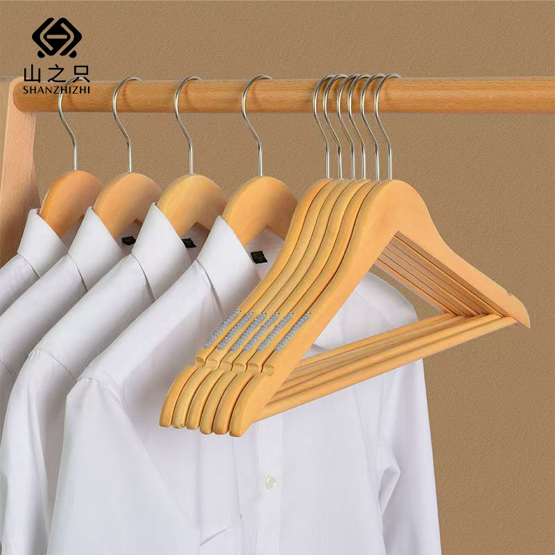 山之只 木质防滑衣架 44.5cm 个高清大图