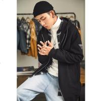 [1折价49.9元]唐狮秋冬连帽中长款外套加绒风衣男大衣夹克