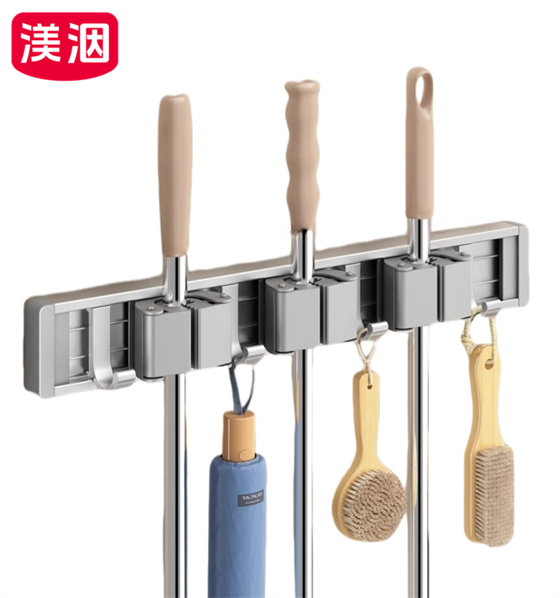 渼洇 拖把壁挂夹架 3卡4钩 个高清大图