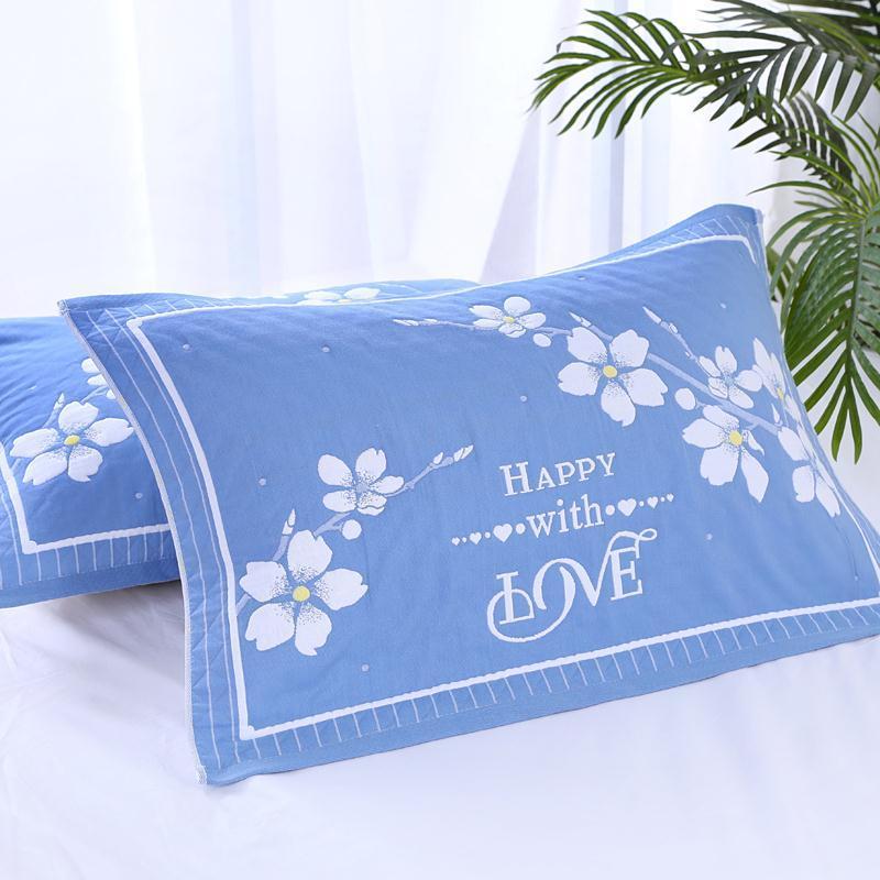 枕巾纯棉[52x78厘米]全棉三层纱布高档成人加大加厚柔软