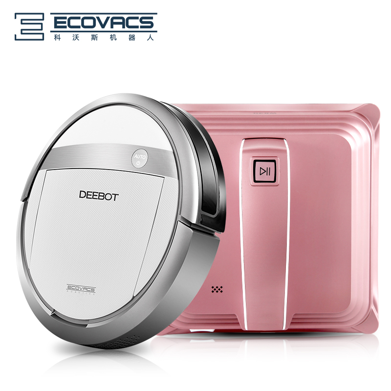 科沃斯(Ecovacs)扫地擦窗套餐倾城+窗宝W830(玫瑰金) 智能清洁组合套餐 扫地拖地擦窗 一步搞定 家用吸尘器