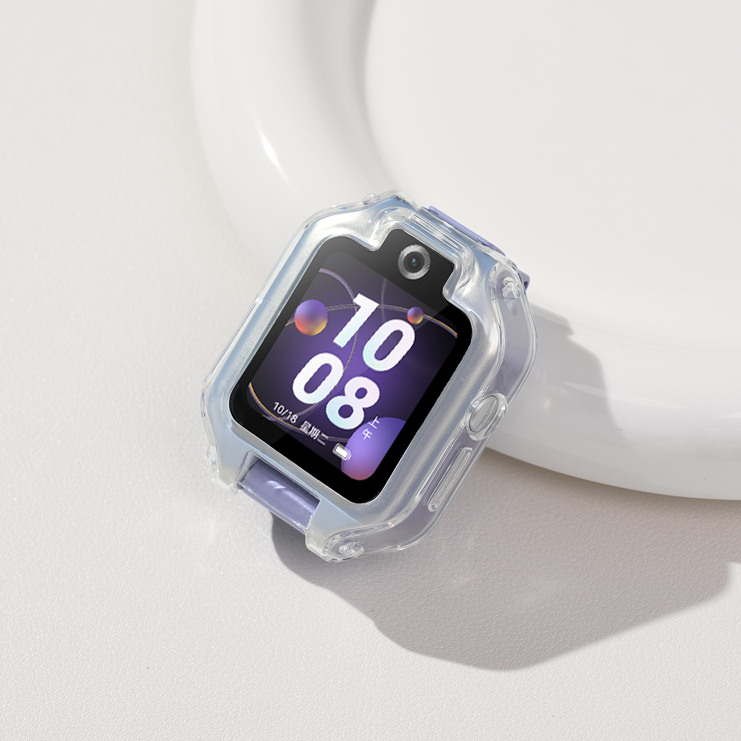 适用华为儿童手表保护套5XPro保护壳树脂渐变3/4/5pro全包透明智能3139B 透明 5x