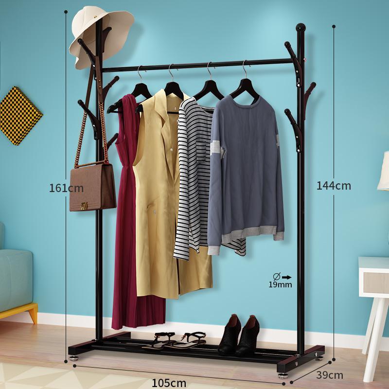 晾衣架落地折叠室内单杆式挂衣架卧室家用简易衣帽架凉晒衣服架子