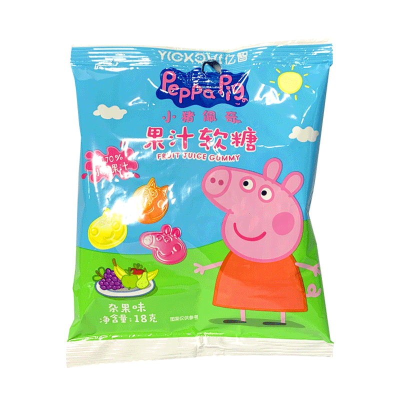 小猪佩奇PeppaPig果汁软糖杂果味18克 ×5袋装 儿童零食
