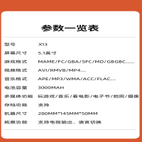 霸王小子x13大屏游戏机街机掌机psp5.1英寸怀旧款FC经典复古怀旧便携可下载GBA口袋妖怪拳皇俄罗斯方块40G双人
