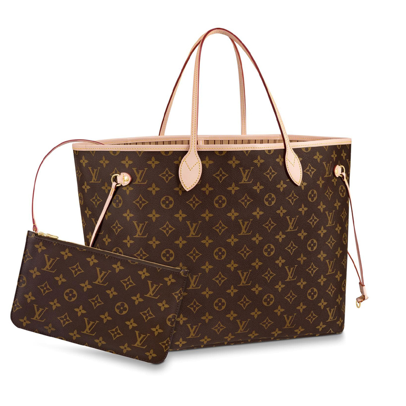 海外直邮路易威登lv女包neverfull大号39cm老花棋盘格子母包米黄色单