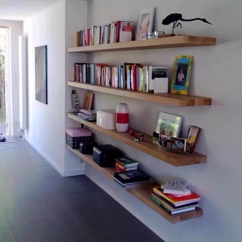 寻木匠壁挂书桌书架简约一字板实木墙上学习桌置物架吧台桌电脑桌参数