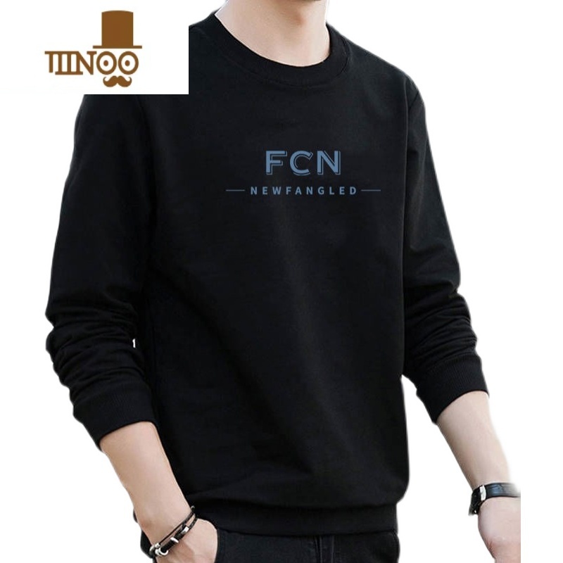 YANXU2022新款卫衣男宽松圆领套头长袖打底衫男装休闲上衣加绒可选高清大图