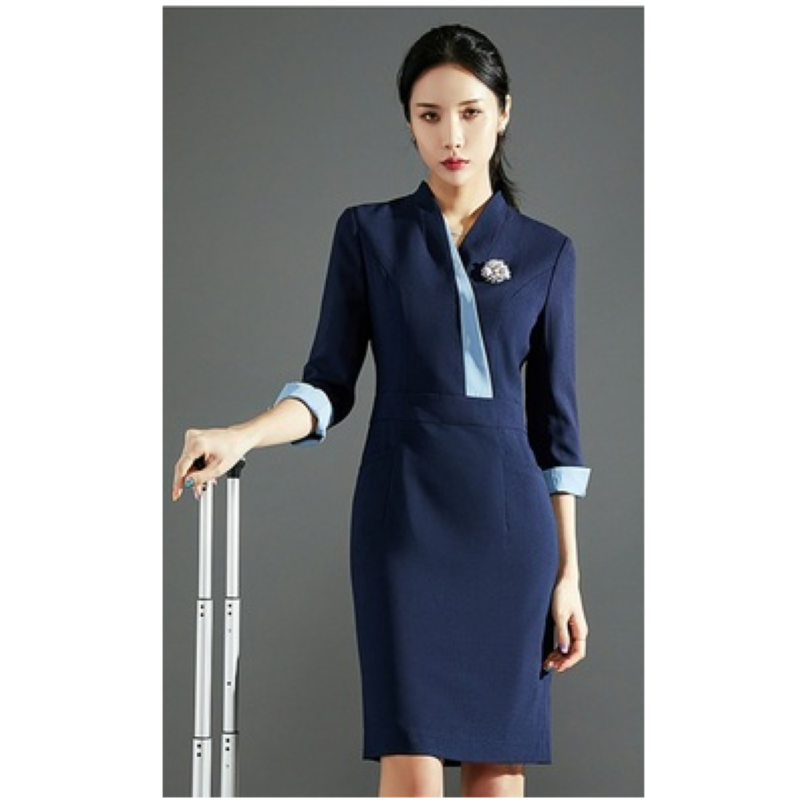 客服工作服 女连衣裙（型号可选）93%聚酯纤维7%氨纶