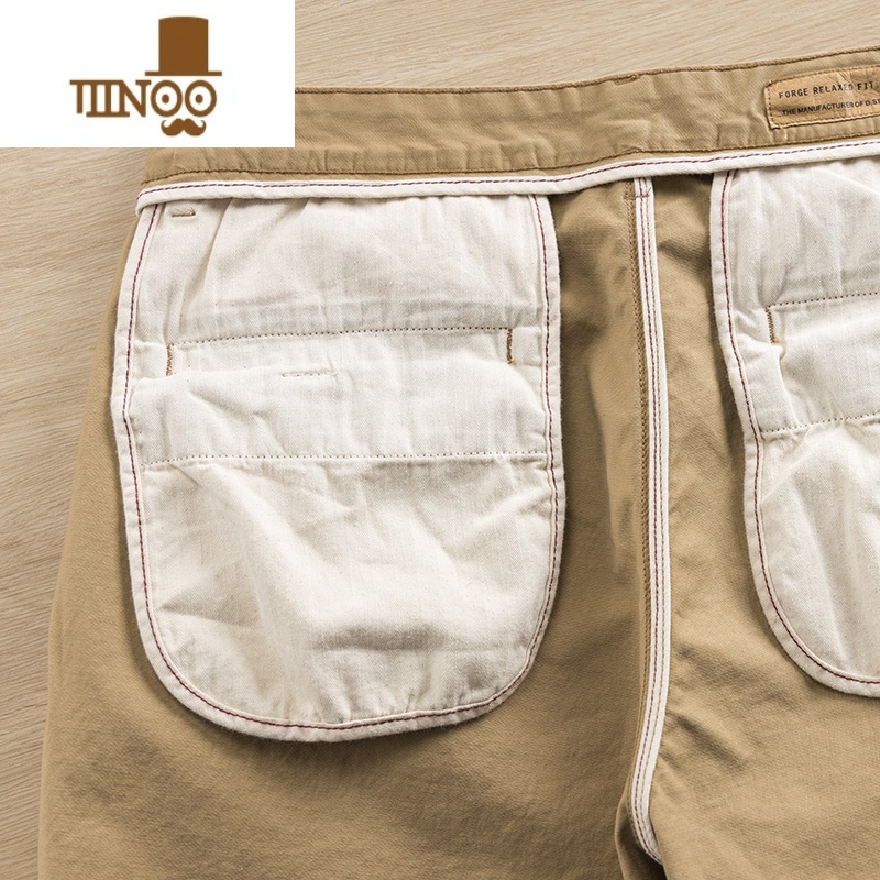 YANXU微弹力高密休闲裤长裤男士修身小直筒秋季厚款合体水洗裤子男裤高清大图