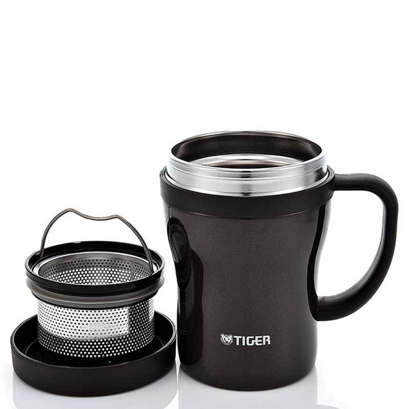 虎牌(tiger)保温杯不锈钢真空办公杯男女泡茶杯咖啡色304不锈钢保温保冷杯 CWN-A36C-TV 360ml