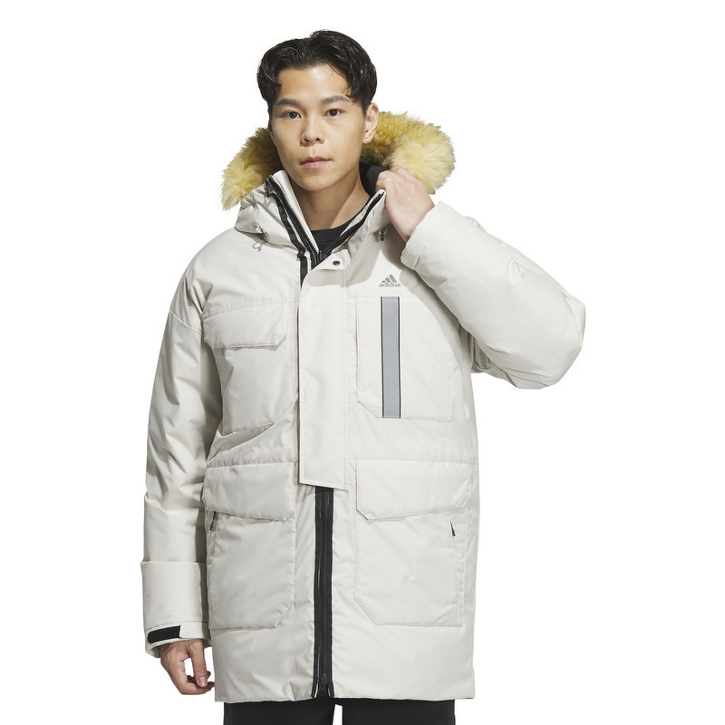 adidas阿迪达斯羽绒服男冬新款连帽保暖毛领运动羽绒服外套is0365