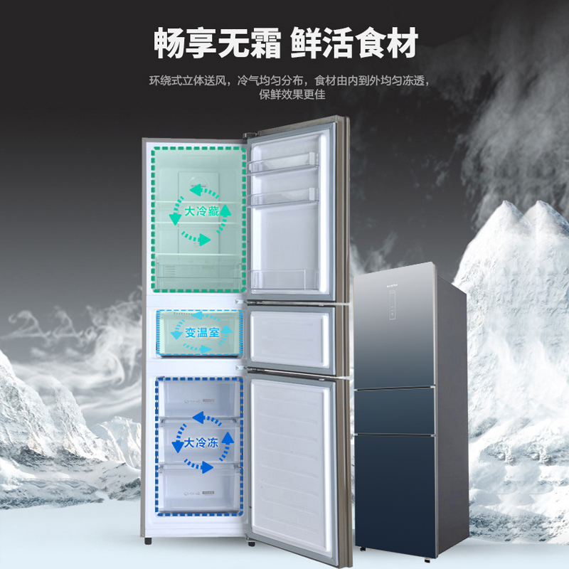 澳柯玛三门风冷冰箱集BCD-236WPG星幻银