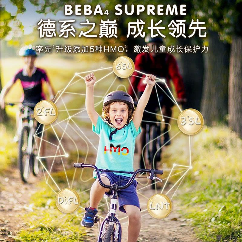 原装进口德国雀巢BEBA贝巴至尊版SUPREME 6种HMO超高端婴幼儿奶粉4段(3-7岁)800g图片