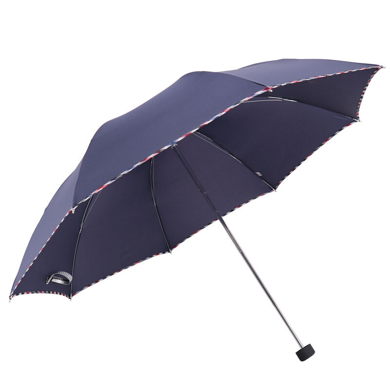 天堂 8k*57cm碰击布格子包边三折雨伞 DX1291 雨伞遮阳伞两用伞(把)