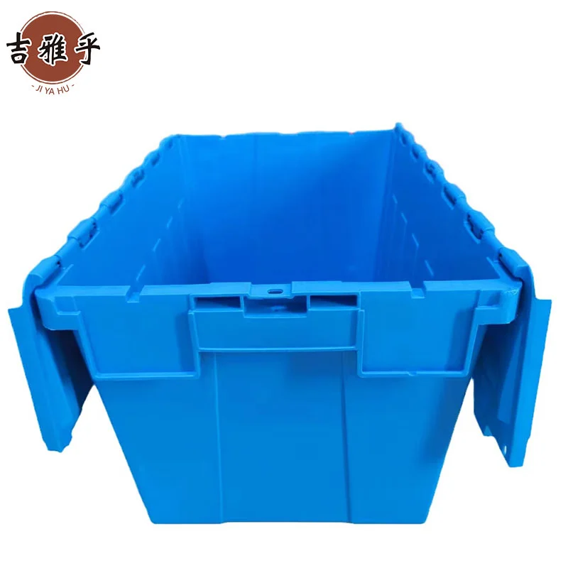 吉雅乎 斜插式翻盖连盖周转箱 转运箱带盖 运输物流箱 /个高清大图