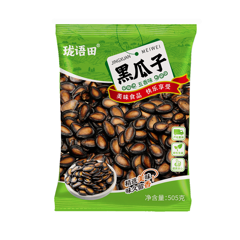 珑语田 五香味黑瓜子 505克 袋高清大图