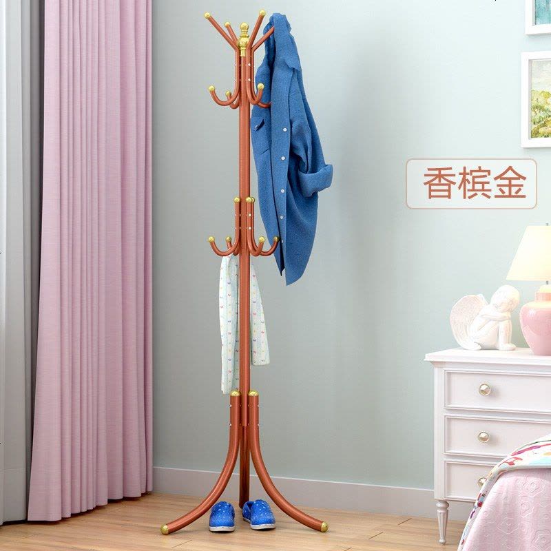 [淘非特]简约家用卧室衣服架子落地挂衣架简易创意衣架衣帽架 豪华款 香槟金图片