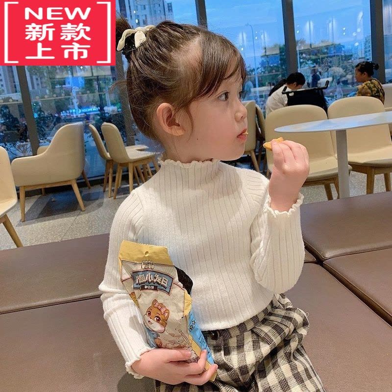 可莉允2022新款儿童秋冬木耳边毛衣女童长袖毛线针织上衣宝宝毛衣打底衫图片