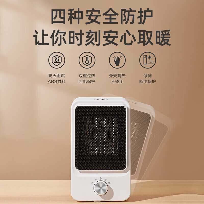 美的(Midea)取暖器 HFW15MT PTC速热两档调节左右摇头 白色 单台装