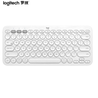 罗技(Logitech) K380 键盘 无线蓝牙键盘 办公键盘 女性 便携 超薄键盘 笔记本键盘 芍药白 限量版