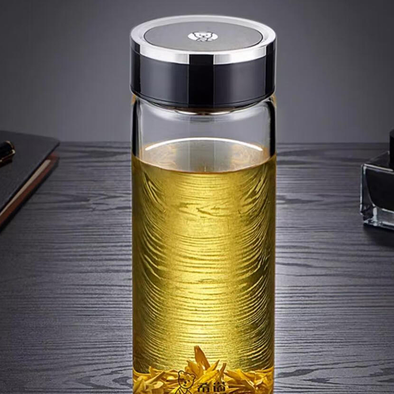 希诺玻璃杯410ml户外便携耐高温耐用深海蓝XN-1200高清大图