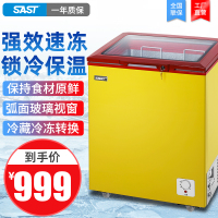 SAST 商用冰柜展示雪糕柜家用 小型卧式冷柜圆弧形玻璃门 双温小冷柜冷藏冷冻转换柜小卖部超市 BD/BC-138A