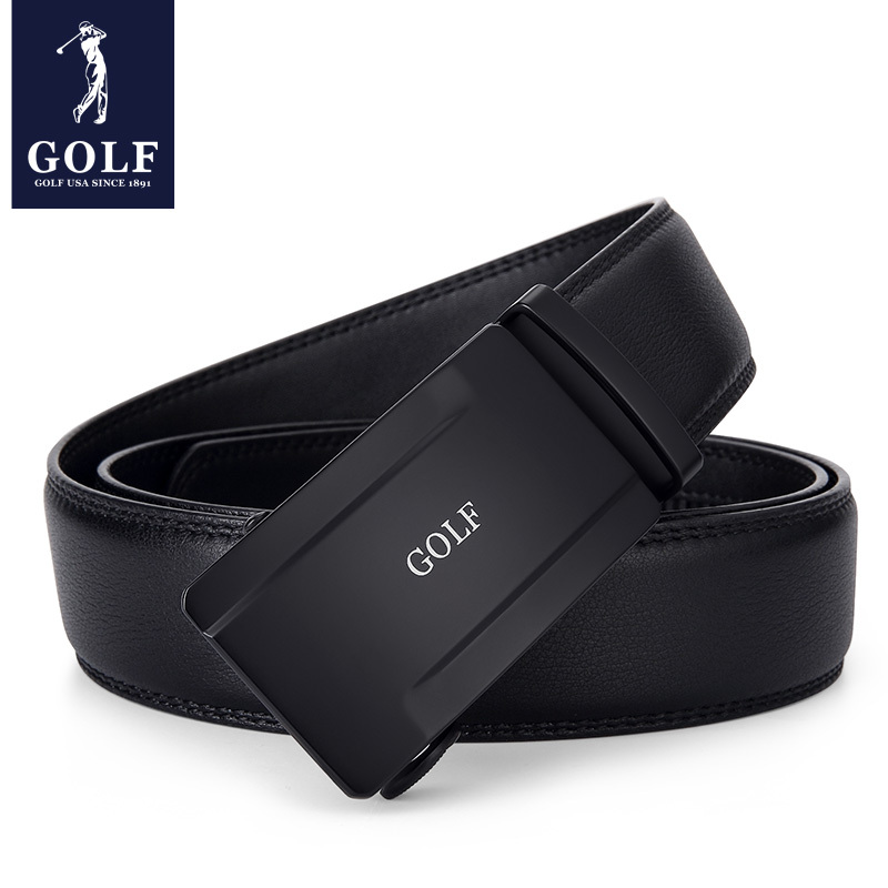 高尔夫GOLF男士自动扣皮带耐磨头层牛皮腰带商务休闲潮流时尚裤带男款